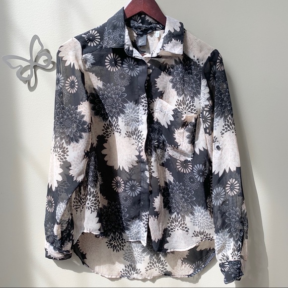 💘 H&M FLORAL CHIFFON BLOUSE - Picture 2 of 5